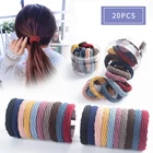 20 шт.компл. модные эластичные резинки для волос для женщин, высокоэластичные круглые резинки для волос, аксессуары для волос, головной убор