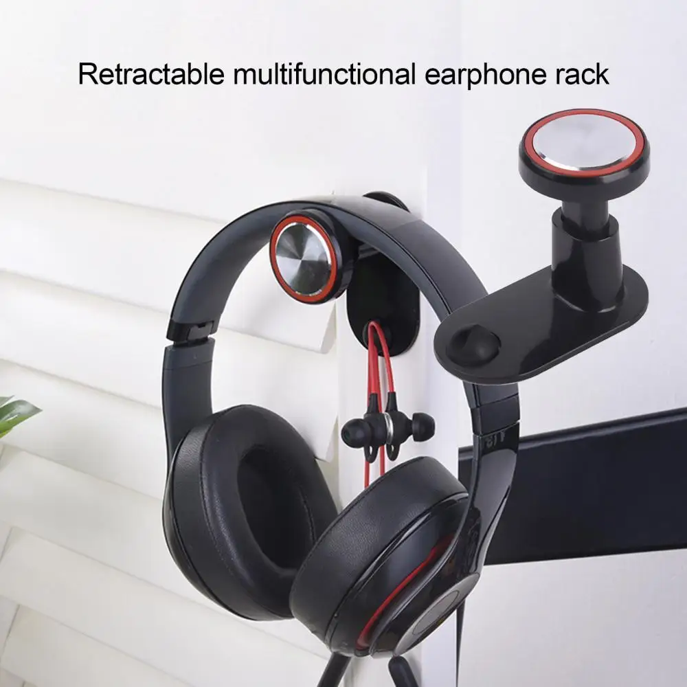 

Retractable Desk Wall Mount Sticky Hook Headphone Storage Bracket Display Stand