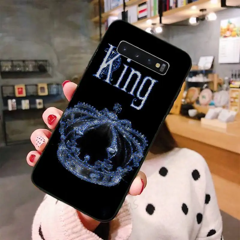 

King Queen crown cute pattern Phone Case For Samsung galaxy S 7 8 9 10 20 edge A 6 10 20 30 50 51 70 note 10 plus