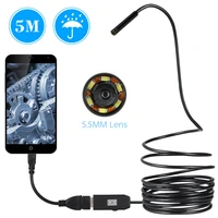 5 5mm lens endoscope waterproof inspection borescope 6 leds usb wire snake tube camera for otg smart phones 5m cable