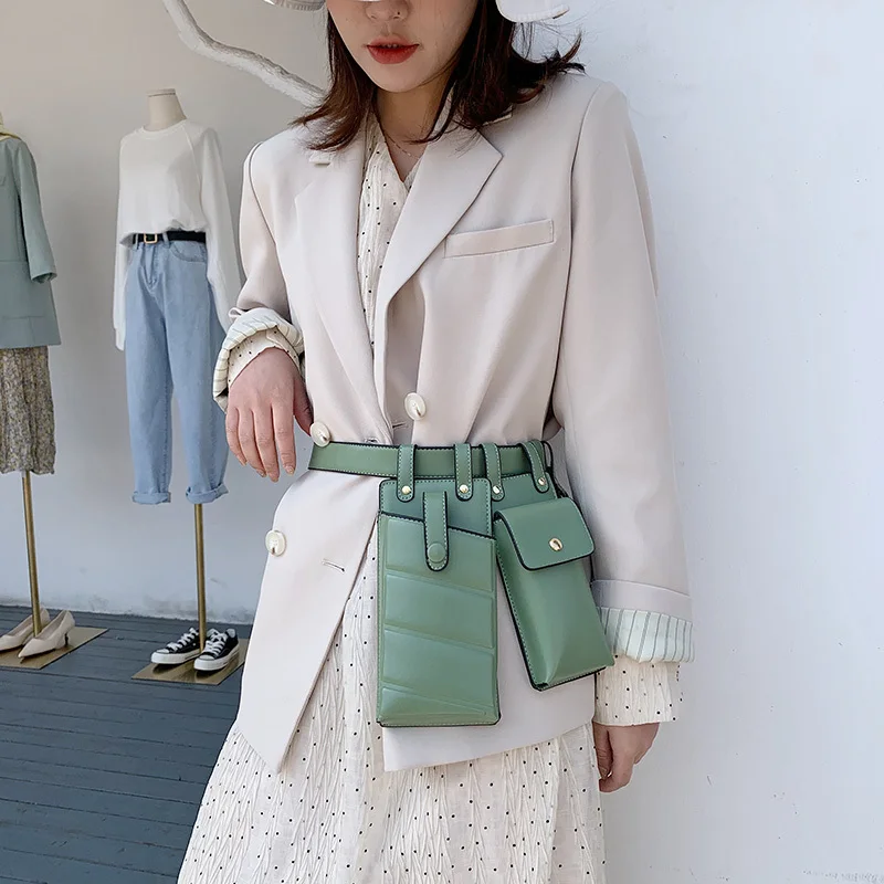 Женская поясная сумка модная кожаная забавная маленькая для телефона сумки на