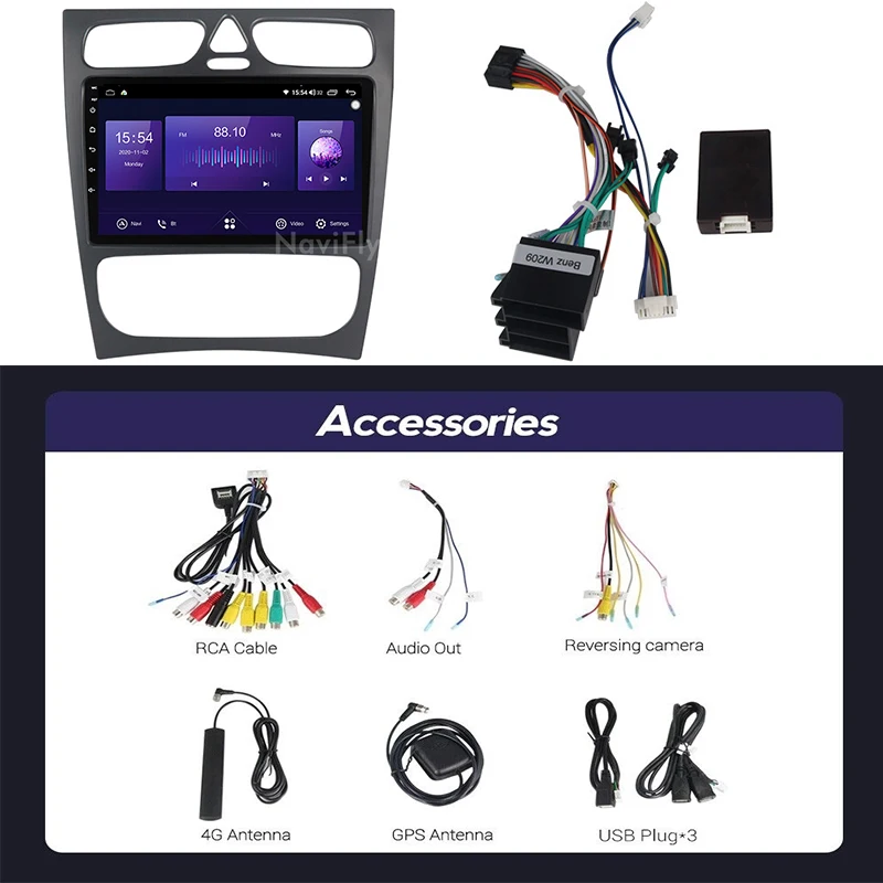 

Mekede 6GB+128GB QLED 1280*720 Android 10.0 Car Multimedia Player For Mercedes Benz CLK W209 W203 W463 W208 Octa core DSP BT5.0