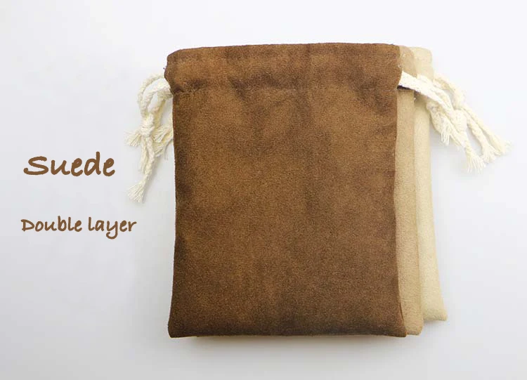 Wholesale 50pcs Suede Drawstring Bag Jewelry Pouch Double-Layer Bags Flannelette Suede Jewlery Velvet Packing Gift Pouch 14x18cm