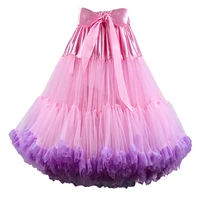 popular soft lolita puffy woman girls cosplay super princess tutu skirt adult two toned underskirt colorful petticoat