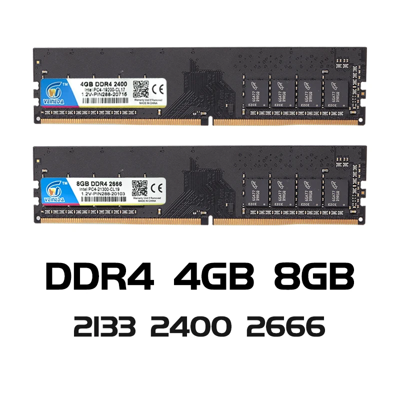 Память VEINEDA для ПК ОЗУ ddr4 4 ГБ 8 16 1 2 в память материнской платы 2133 МГц 2400 2666 DIMM