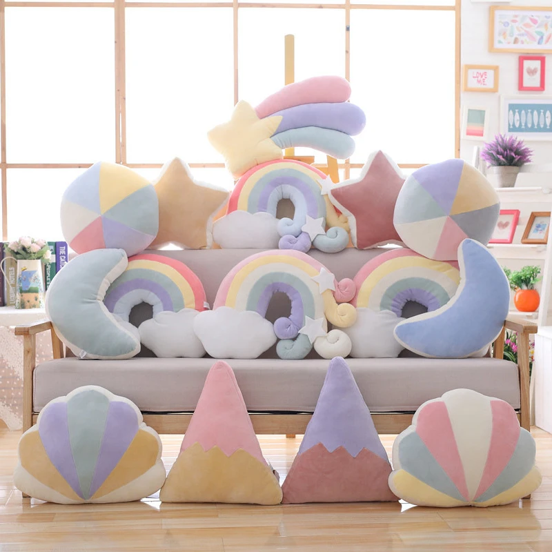 Детская кровать декор для комнаты красочное облако радуга подушка детская