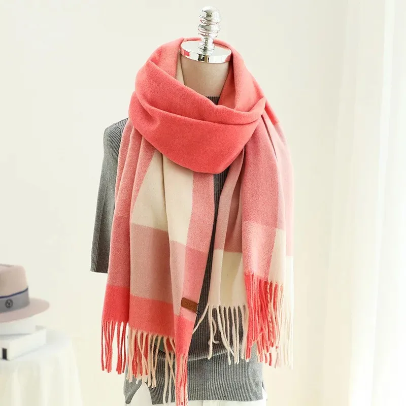 New style China quality silk lady winter warm Fashion Cashmere Thickened Popular lattice Scarves Women beach shawl hijab
