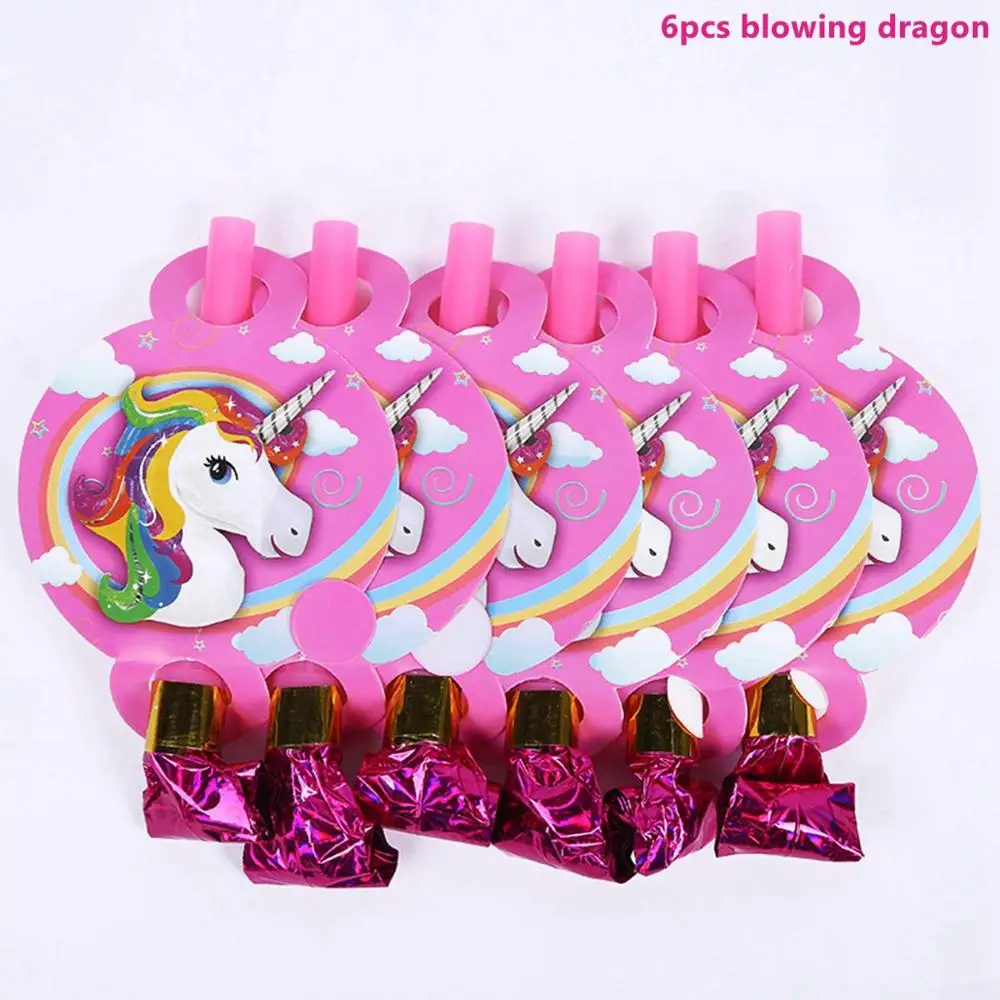 Taoup Cloud Rainbow Unicorn Cake Topper Wedding Horns Unicorn Birthday Party Supplies Cake Flags Baby Shower Decor Boy Favors - Цвет: Blowing Dragon