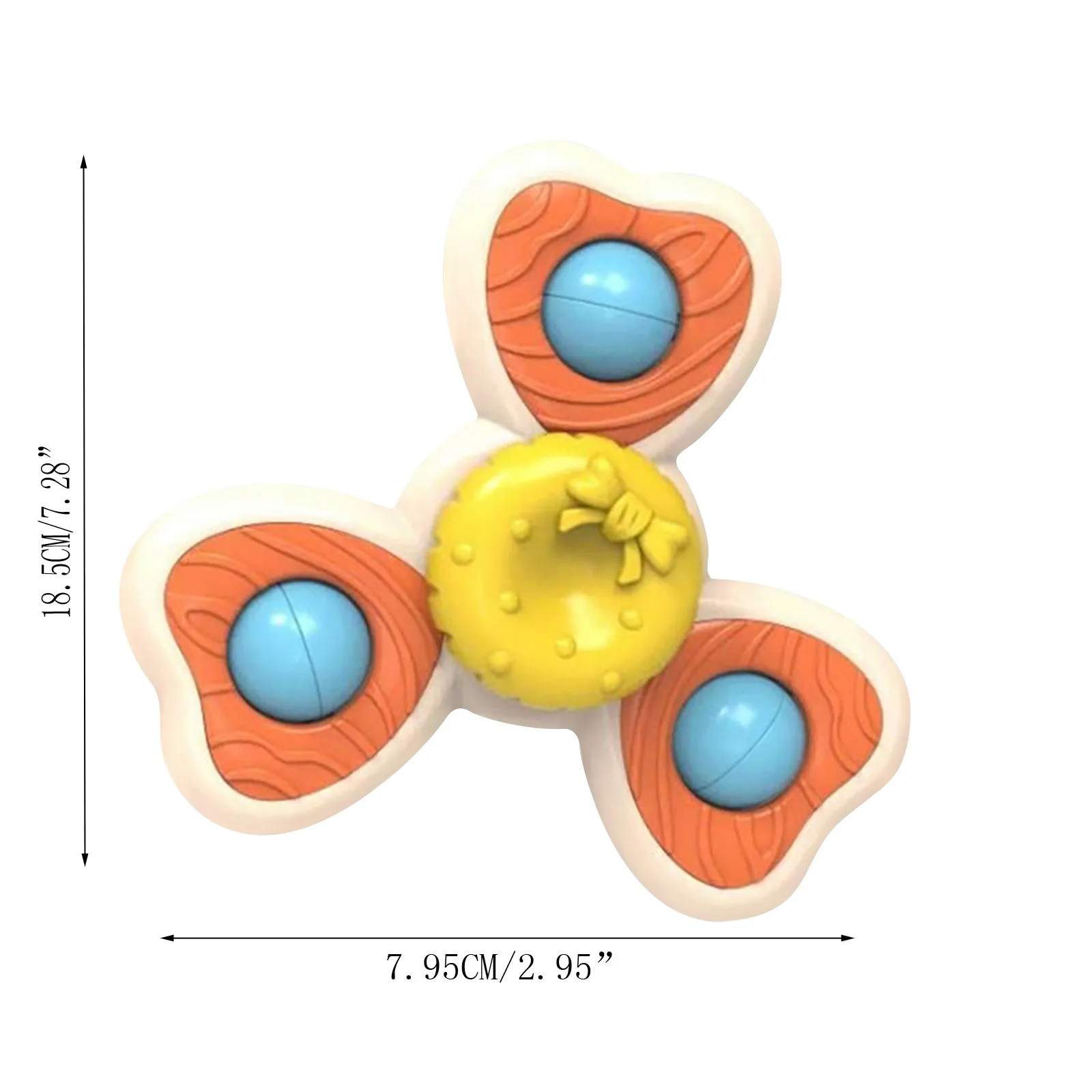 

3pcs Spinner Rotating Toy Ice Cream Cartoon Fidget Rotating Suction Toy Suction Cup Rotating Decompression Bath Toy Juguetes