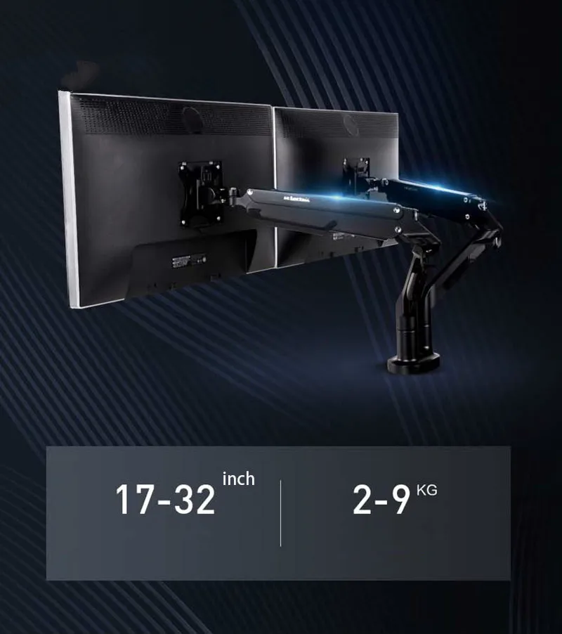 Loctek A8D быстрая установка настольная подставка 17 &quot-32&quot двойной держатель