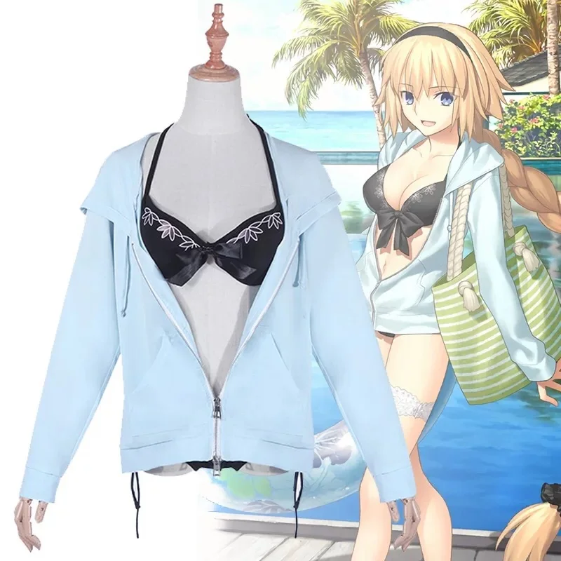 FGO Fate Grand Order Extella Joan of Arc Jeanne Dɺrc купальник бикини + пальто Женский карнавальный
