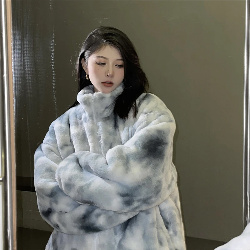 Зимняя уличная одежда в стиле Харадзюку сохраняющая тепло винтажная яркая