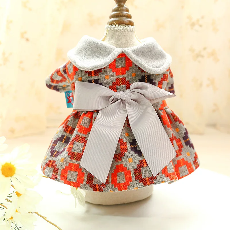 Зимняя одежда для собак длинным рукавом серого цвета и с бабочкой домашних