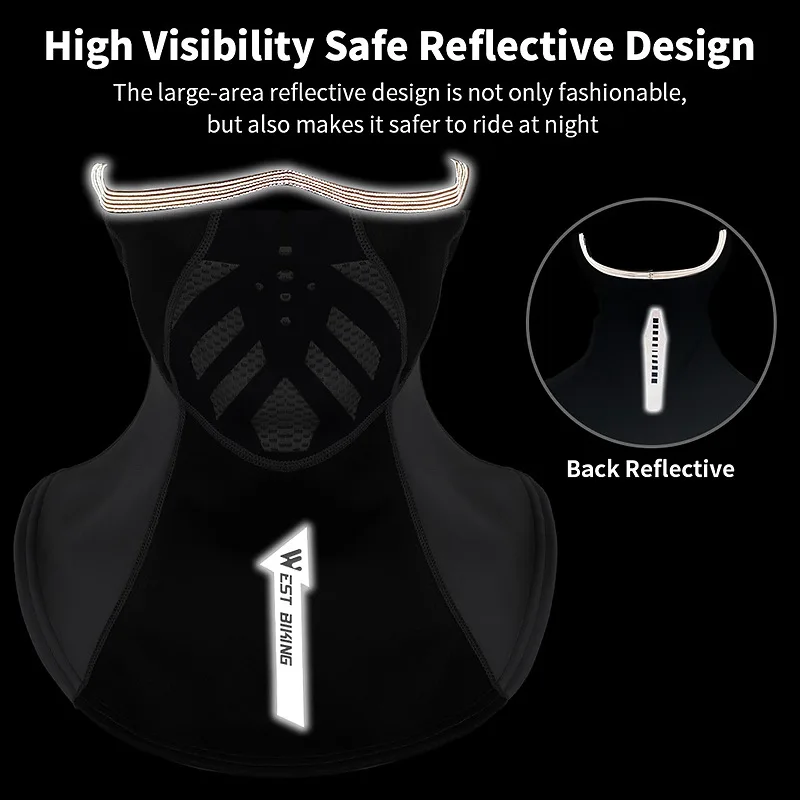 Зимняя спортивная велосипедная шапка WEST BIKING светоотражающая Балаклава унисекс