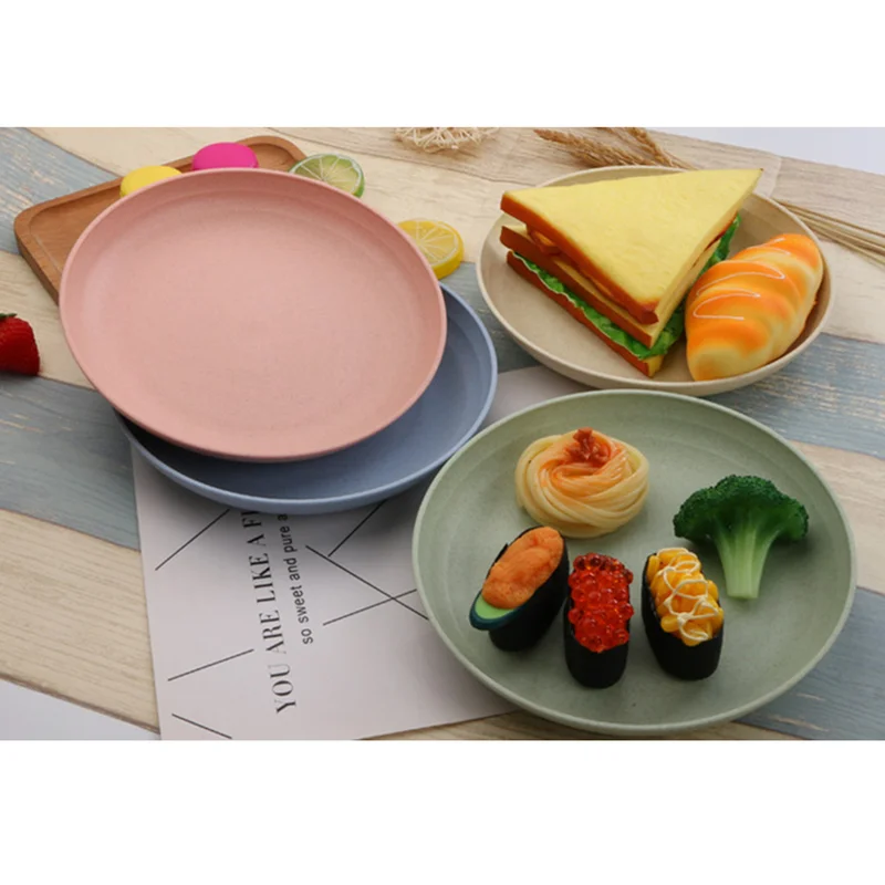 5 шт. розовая кухонная посуда из пшеничной соломы многоразовая Бытовая Посуда для