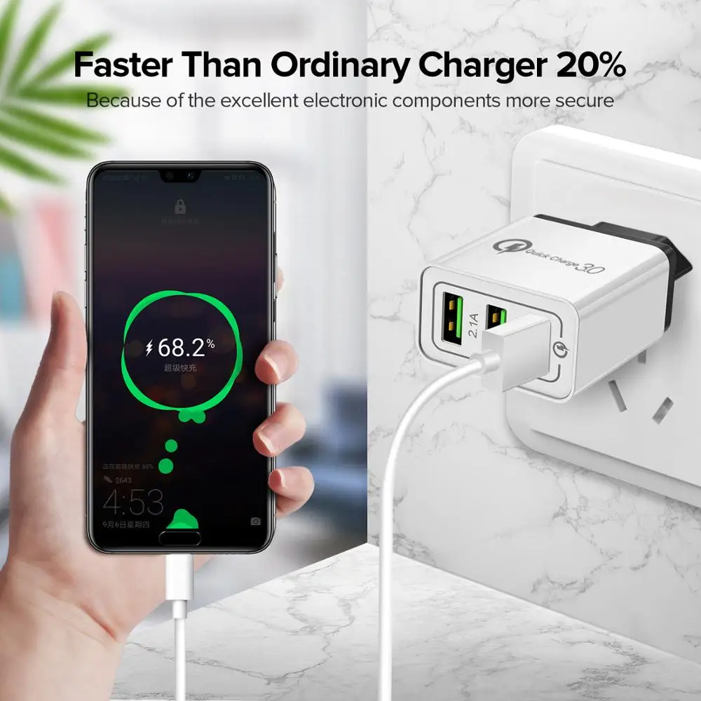 Зарядное устройство GETIHU сетевое с USB портом 18 Вт евровилка|Зарядные устройства