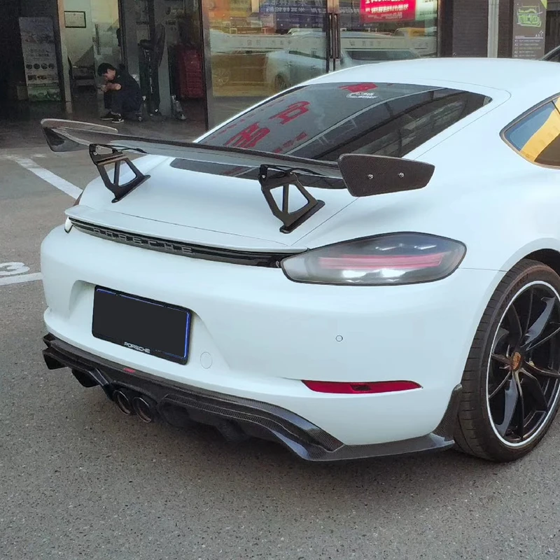 Задний спойлер из углеродного волокна задние крылья для Porsche Cayman 981 986 987 718 GT4 GT 2016