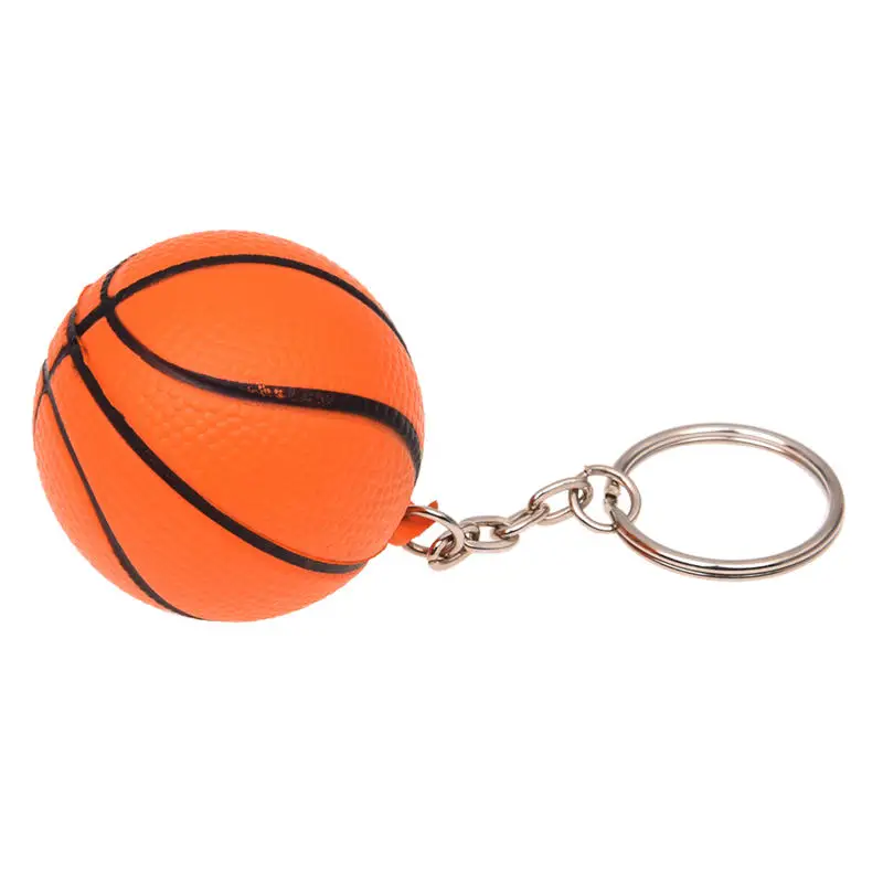 

Orange Basketball Shape Decor Charm Key Chain Split Keyring