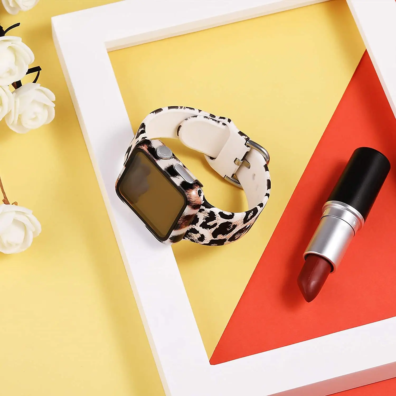 Hard Leopard Protective Case for Apple Watch 44mm 40mm 42mm 38mm Full Cover Ultra-Thin Screen Protector iWatch Series SE 6 5 4 3