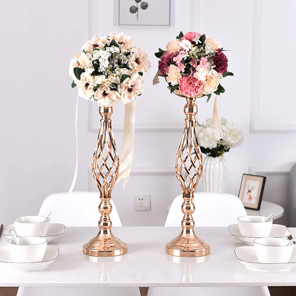 

2 PCS Iron Detachable Candleholder Hotel Restaurant Ornamental Flower Holder Ceremony Parties Centerpieces Candlestick