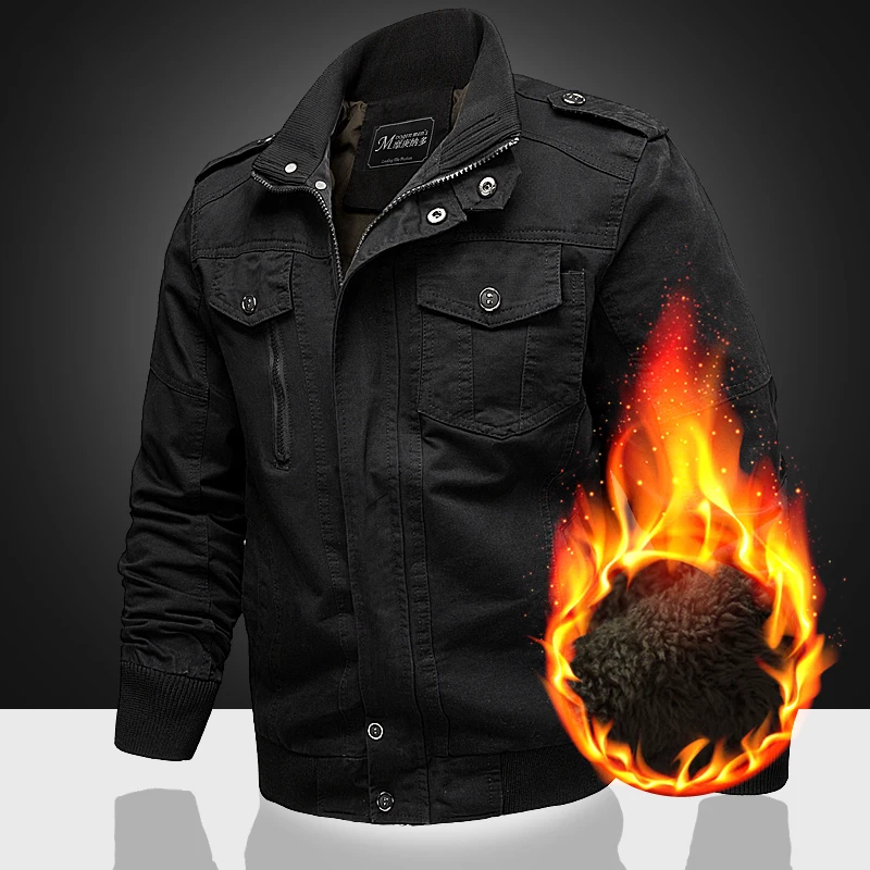 Мужское пальто зимняя куртка толстая теплая парка флисовая меховая военная с