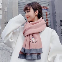 2021 winter women cashmere avocado scarf lady korea thick warm solid soft pashmina shawl wraps female knitted wool long scarves