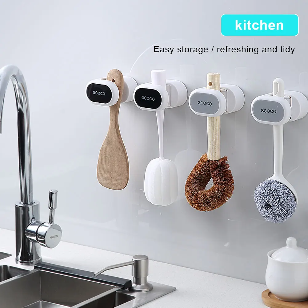 

Holder Wall Mounted Mop Holder Household Adhesive Storage Broom Hanger Mop Hook Racks Kitchen Bathroom Organizer