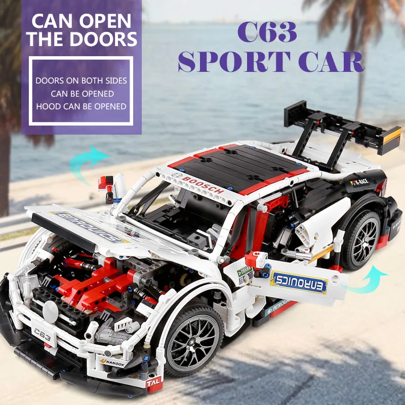 MOULD KING 13075 высокотехнологичные автомобили игрушки модель модели APP RC C63 белые