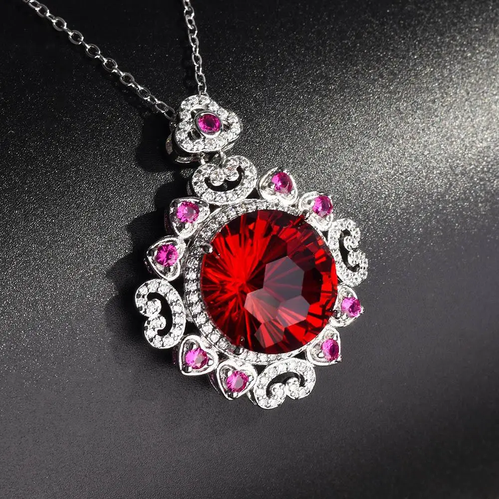 HOYON инкрустированная Имитация натурального голубя крови Рубин кулон Pd990