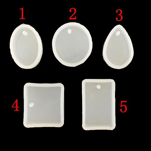 

5pcs/set Cake Molds Droplets Shape Epoxy Jewelry Mold Transparent Silicone Mould Pendant DIY Water Dried Flowers Specimen Tools