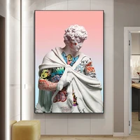 graffiti street art vaporwave sculpture of david canvas art posters and of david canvas paintings on the wall picture home decor
