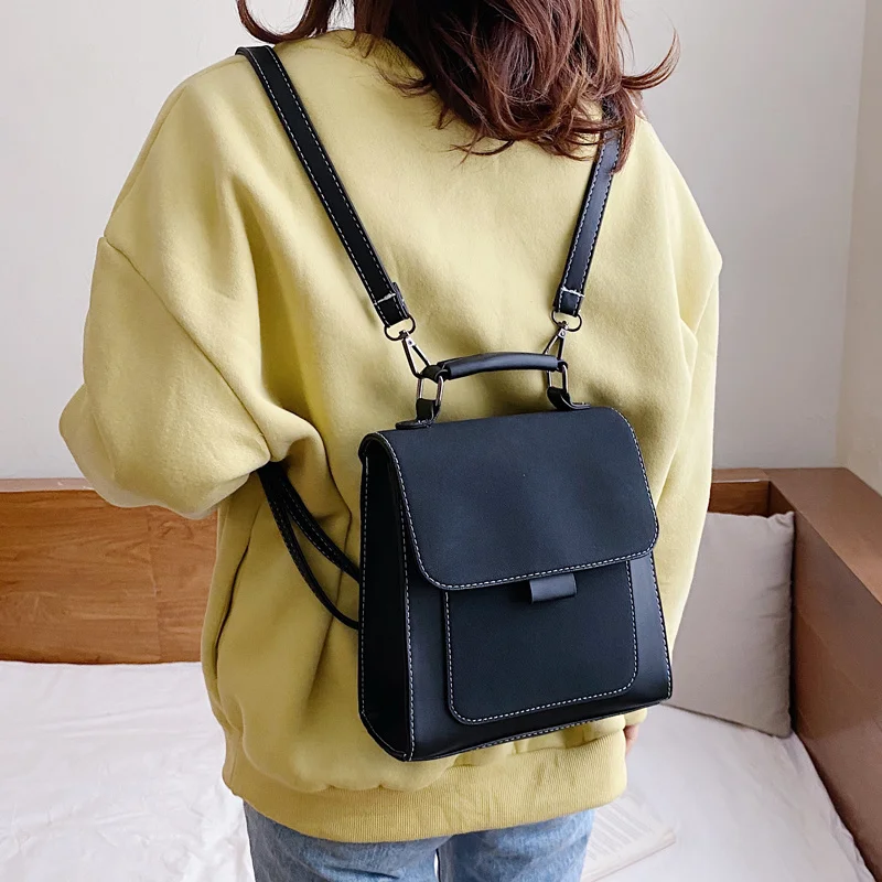 

Beibao small backpack women's casual versatile Backpack NEW Pu soft frosted travel bag