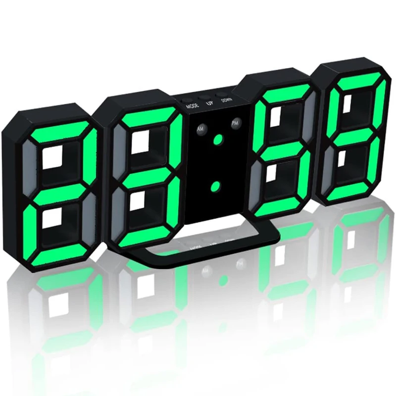 Новые 3D светодиодный настенные часы Современные цифровые настольные будильник