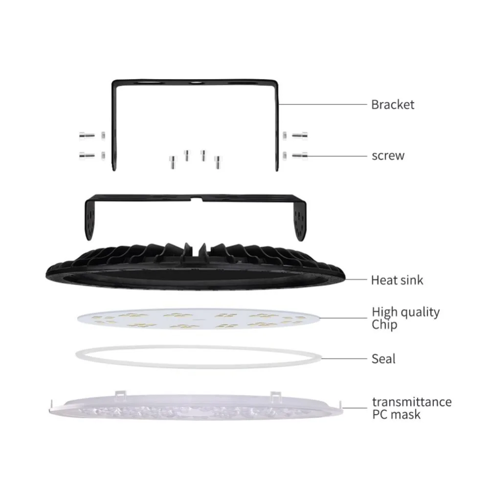 UFO Led High Bay огни 50 Вт 100 Вт 200 Вт 300 Вт 500 Вт 110 В 220 в промышленное освещение для склада ультратонкое мастерское мачтовое освещение