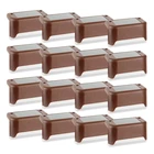 Солнечный палубные огни 16 шт. солнечный шаг огни Открытый Водонепроницаемый светодиодный светильник на солнечной батарее для ограждения теплый белый