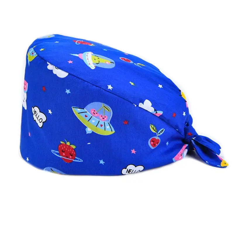 

Adjustable Nurse Doctor Scrub Cap Cartoon Space Forest Working Chef Hat F3MD