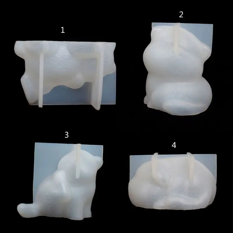 

3D Cute Cat Soap Mold Pet Cats Gumpaste Cake Mold Resin Casting Tools Art CrafT M0XF