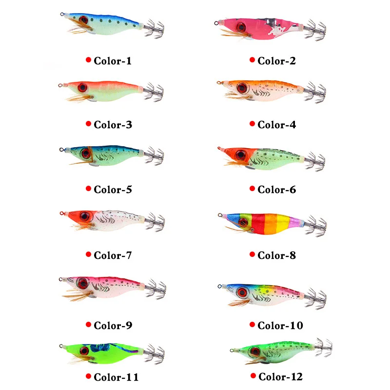 

XY-518 9.2g/10cm Luminous Luya Lures Colorful Wood Bigeye Shrimp With 2 Hooks 3D Prawn Artificia Spinning Tackle Fishing Baits