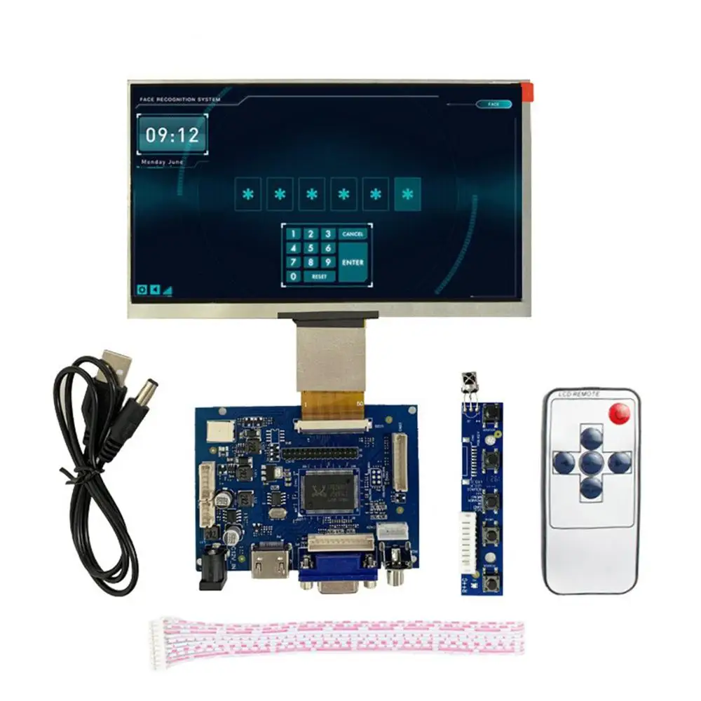 Новый 7 дюймовый 10 1 ЖК дисплей модуль монитора 1024x600 с HDMI + VGA 2AV плата драйвера для