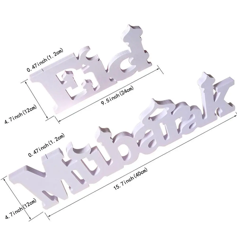 

1Pcs Wooden Letter Eid Mubarak Party Ornaments Plastic Crafts EID Dining Decoration Decor New Muslim Table Ramadan For Home Y9R0