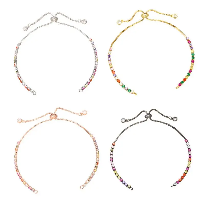 

Cubic Zircon Inlaid Expandable Semi-finished Bracelets Adjustable Jewelry Making