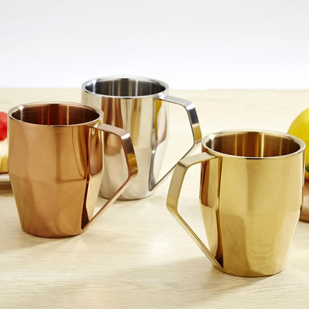 Кофейная чашка 340 мл в европейском стиле из нержавеющей стали 304 двухслойная