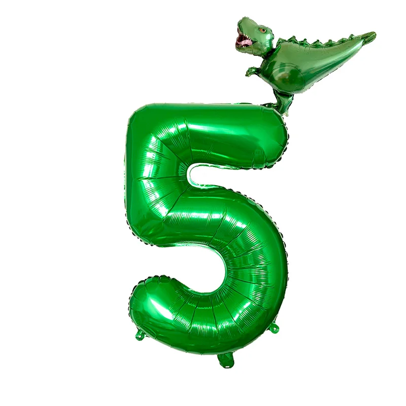 Динозавр 32 дюймов номер Фольга шары цифры шар джунгли вечерние гелия День