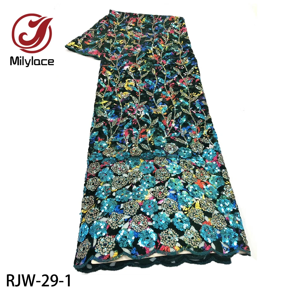 

Milylace африканская бархатная кружевная ткань, высококачественное кружево, перфорированный дизайн, вышивка с блестками для вечернего платья