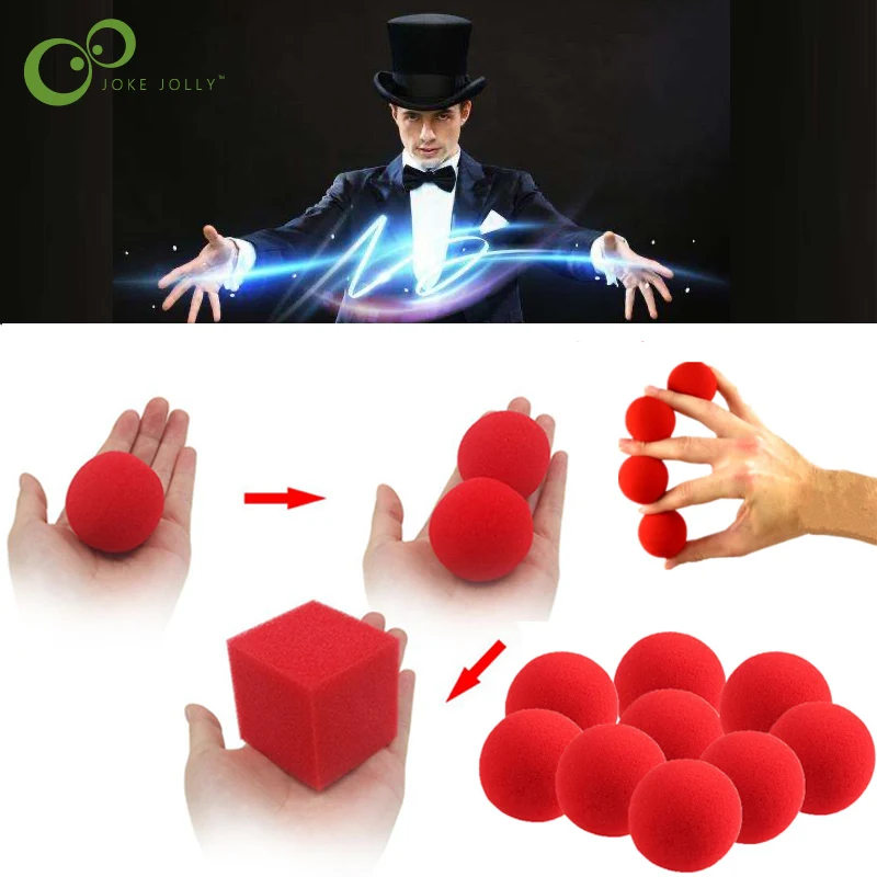 10 шт./лот 4 5 см Волшебные большие губки красные губчатые шарики забавные