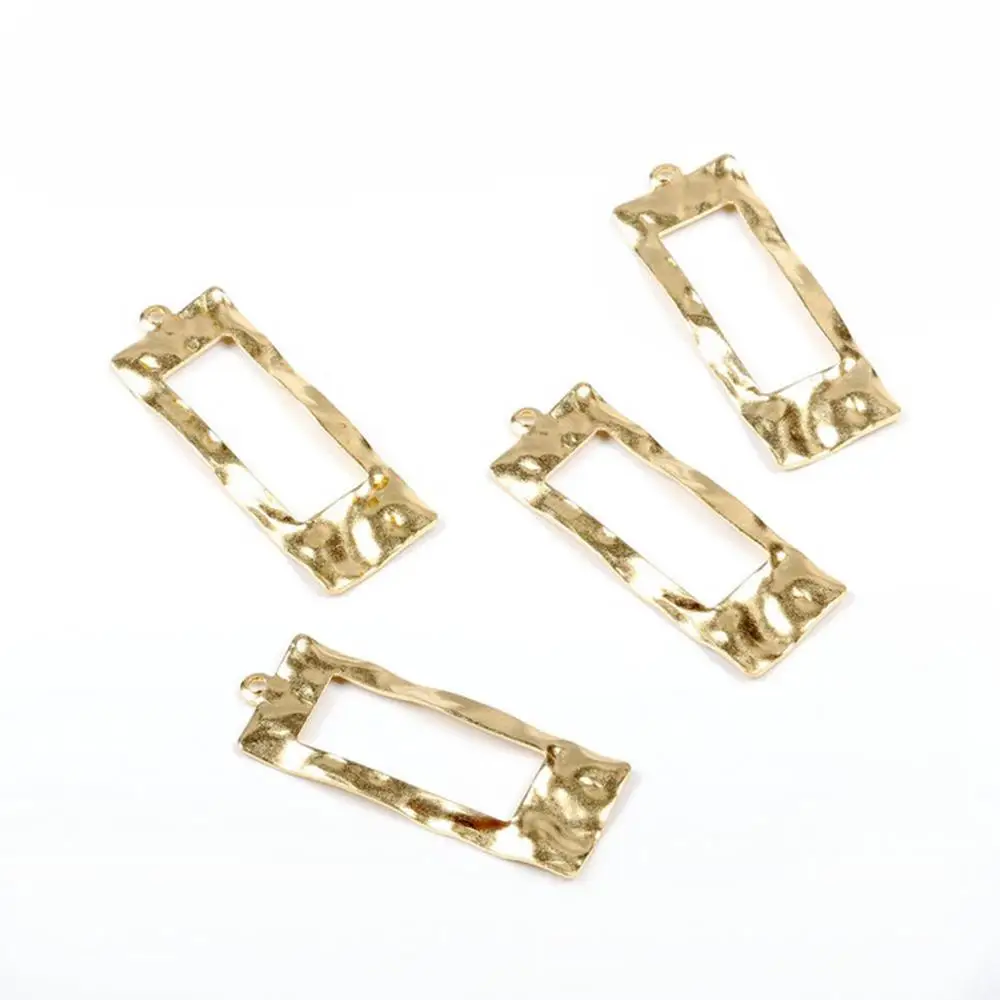 Латунные прямоугольные подвески серьги из сырой латуни Чеканные фурнитура