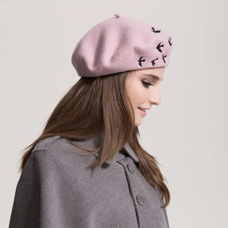 Французский художник женские шапки береты 100% чистая шерсть берет зимняя Толстая