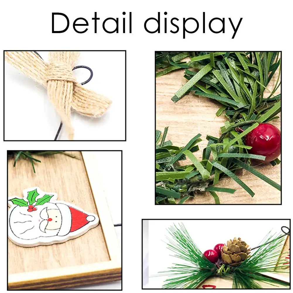 Рождественский венок дверной кулон сосновый конус деревянный настенный баннер