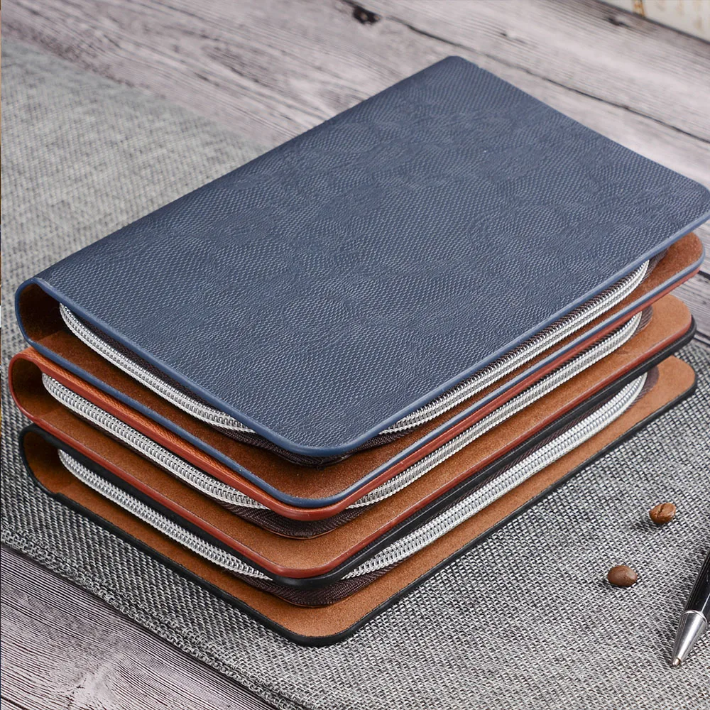 Крокодиловой кожи с сохраненным природным лицом Тетрадь папка A5 Бизнес на молнии