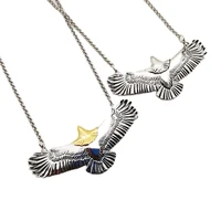 2 tone indian mens chic flying eagle pendant necklace fashion 316l stainless steel animal eagle necklace jewelry men cool